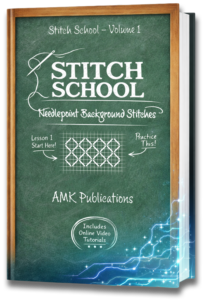 Cover of Background Stitches Volume 1, the first of the Stitch School needlepoint stitch books