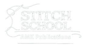 Stitch School logo, the digital stitch guide series from AMK Publications