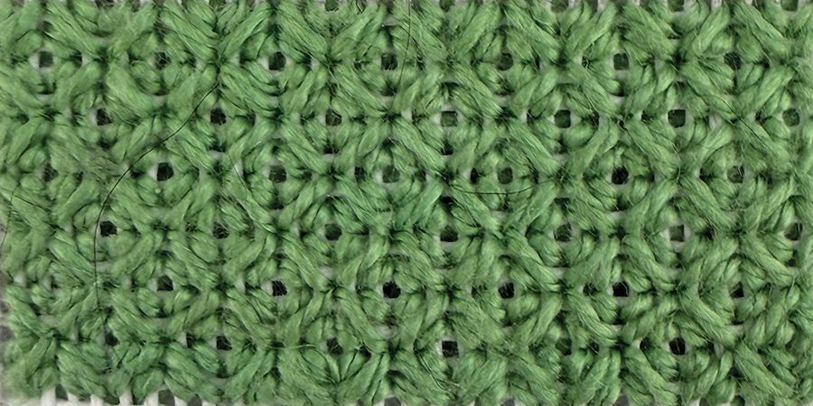 Alternating Mosaic, where the mosaic stitch shifts direction between rows for a more broken surface.